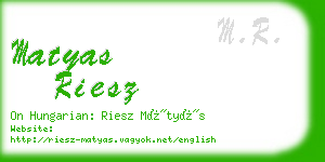 matyas riesz business card